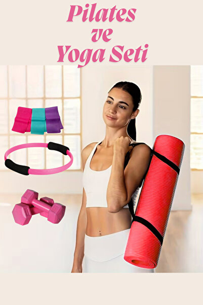 welcomein Pilates Yoga Set Silicone Yoga and Pilates Mat Home Fitness 4 Pieces Physical Therapy Aerobics
