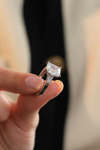 Kiriş Gümüş 925 Ayar Gümüş Baget Modeli Kadın Gümüş Yüzük