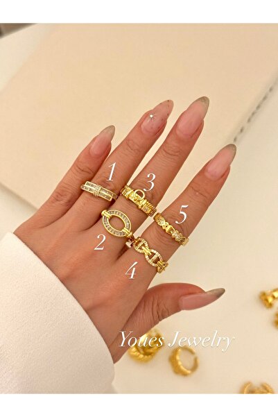 YOUES JEWELRY خاتم فولاذي قابل للتعديل من سلسلة VIP، السعر لقطعة واحدة