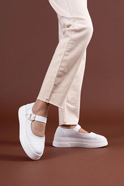 ZENGEZUR MALL Mtxdpn Lunni White Linen Sneakers (00124) (Size: 38)