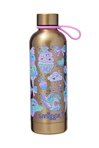 SMIGGLE قارورة ترمس من الفولاذ المقاوم للصدأ سعة 500 مل - ذهبية (طبقة مزدوجة،...