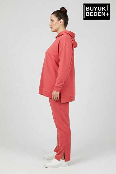 Superlife Plus Size Hooded Tunic Sweatshirt Spr26Btk991