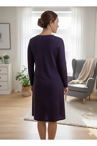 LİMİSSİ Women's 100% Cotton Modal Fabric High Quality Plus Size Home Dress