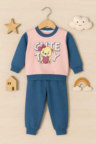 krm kerem bebe Set de trening pentru fete cu fleece în interior pentru iarnă