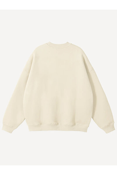 Mad&Calf Unisex Christmas Teddy Printed Crew Neck Oversized Sweatshirt