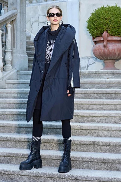 MissWhence 38501 Striped Detail Inflatable Jacket Black