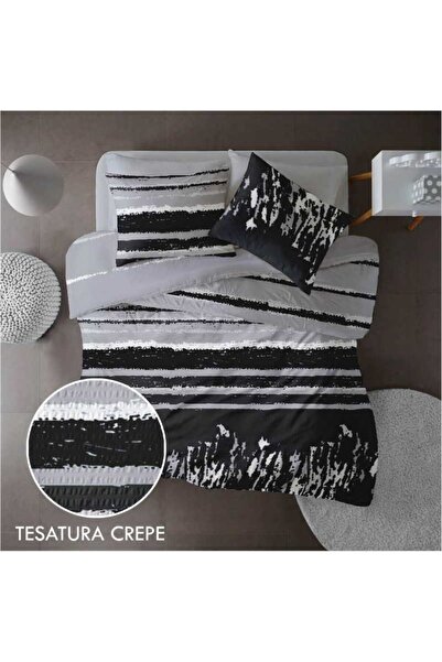 Dormisete DHome Crepe bedding set 160x230 + 150x210 duvet cover + 50x70 pillowcase - black-grey