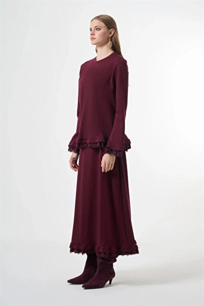 MissWhence 38004 Guipure Detailed Skirt Set