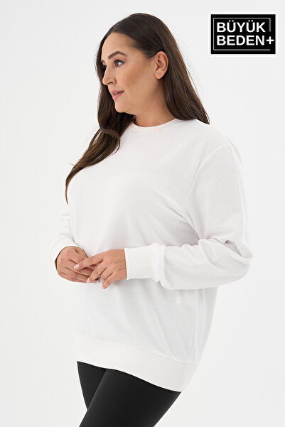 Superlife Women's Plus Size Crew Neck Slim Sweatshirt Spr24Bswk56