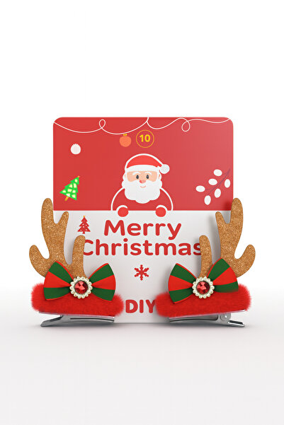 OKAVANGO Ornament de Crăciun, agrafe cu cerb cu modele de Crăciun