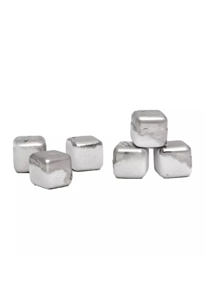 Gonga Set of 6 stainless steel drink cooling cubes, Gonga® Silver
