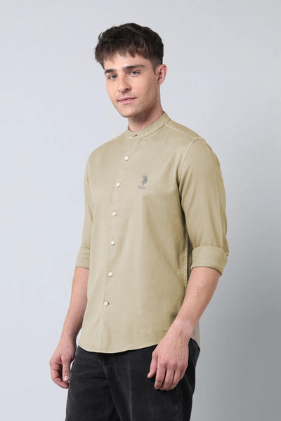 U.S. Polo Assn. Mens Green Pure Cotton Twill Shirt