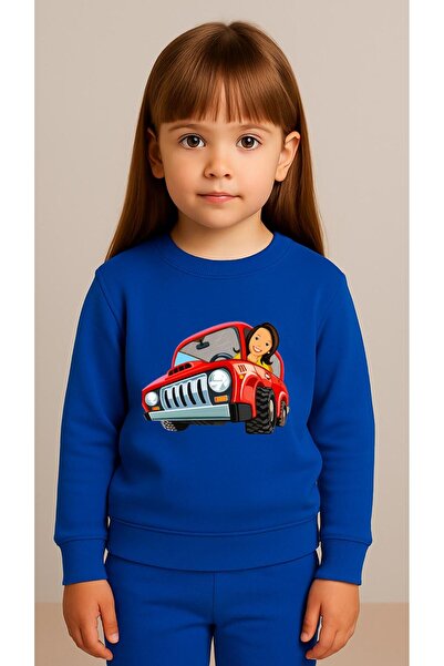 playwear Παιδικό Φούτερ Σετ Ρούχων GİRL ARABA Με Στάμπα για Κορίτσια και Αγόρ...