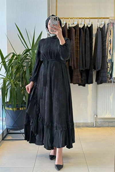 MissWhence 38806 Cupro Lace Detailed Dress Black