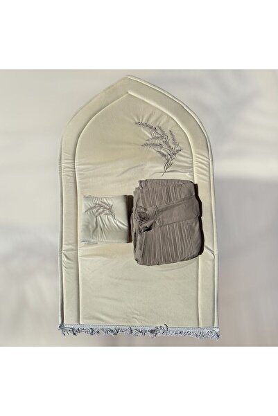 MAYAR 3-piece set: prayer mat, embroidered foam rug, Quran cover