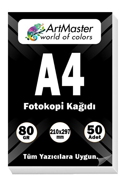 Artmaster A4 Fotokopi Kağıdı 50 Adet 80 gr 21x29,7 cm A4 Boy Fotokopi Kağıdı ...