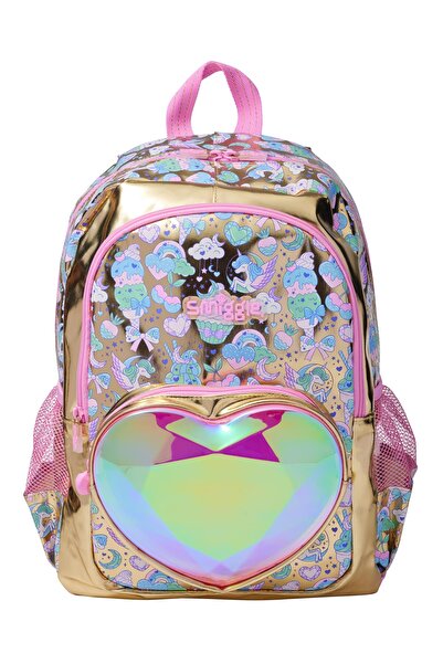 SMIGGLE Radiant Classic Backpack – Gold (Large Size, Multi-Pocket, School and...