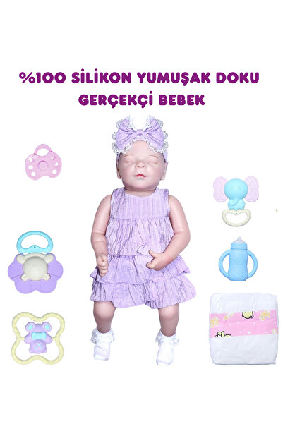 Magicway Gerçekçi Et Bebek Aksesuarlı Gerçek Bebek Hissi %100 Silikon Yumuşak...