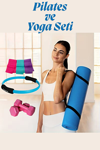 welcomein Pilates Yoga Set Silicone Yoga and Pilates Mat Home Fitness 4 Pieces Physical Therapy Aerobics