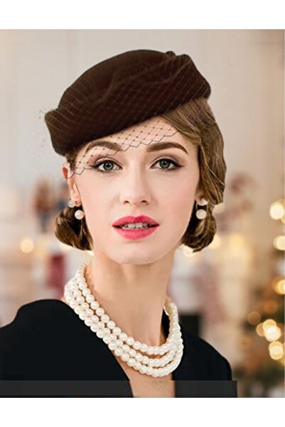 Confortino Luxury women's felt hat with veil Miss Paris - ONE size, ADJUSTABL...
