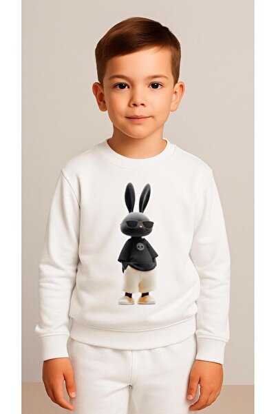 playwear Παιδικό Φούτερ Σετ Ρούχων με Σχέδιο Κουνέλι, Εκτυπωμένο, για Κορίτσι...