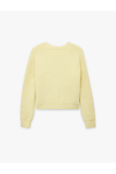 Koton Long Sleeve Buttoned V-Neck Plush Knitwear Cardigan