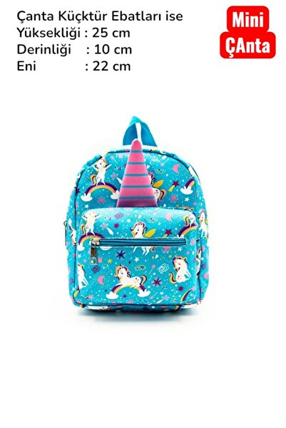 nuvora Rucsac mini pentru școală, ușor și confortabil, cu figurină de unicorn, pentru creșă și grădiniță pentru vârstele 0-4 ani