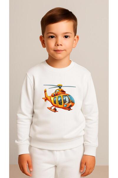 playwear Παιδικό Φούτερ Σετ με στάμπα HELICOPTER για Κορίτσια και Αγόρια, με ...