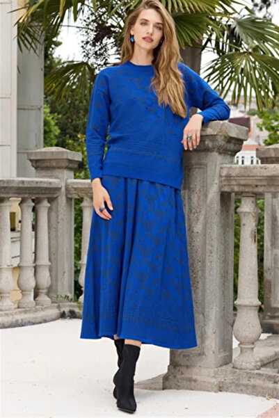 MissWhence Knitwear Skirt Suit Cobalt Miss252-T