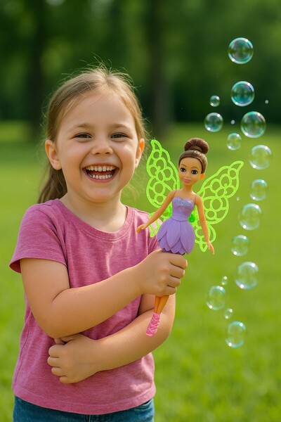 TOYFEST Baloncuk Çıkaran Dreameez Baloncuk Perisi Bebek Seti Yeşil Kanatlı Mo...