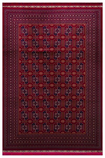 Eko Halı SATEEN AFGHAN SFG 02 RED Yıkanabilir Afgan Desenli Hav Toz Vermeyen ...