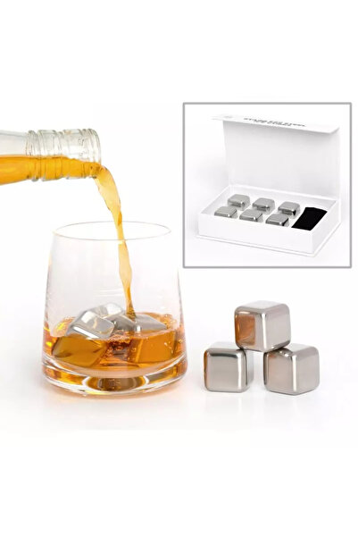 Gonga Set of 6 stainless steel drink cooling cubes, Gonga® Silver