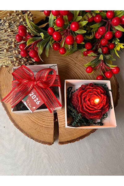 cev den store Yılbaşı Şakayık Mum Hediyelik Yeni Yıl Hediyeliği 2 Adet