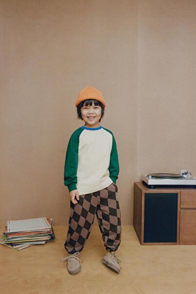 Magu Αγόρια βαμβακερά παντελόνια με καρό σχέδιο – Άνετη ελαστική μέση