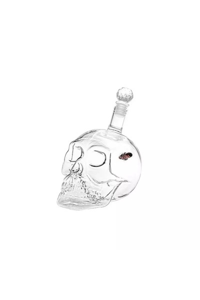 Gonga Decantor din sticla in forma de craniu, 700 ml, Gonga® Transparent
