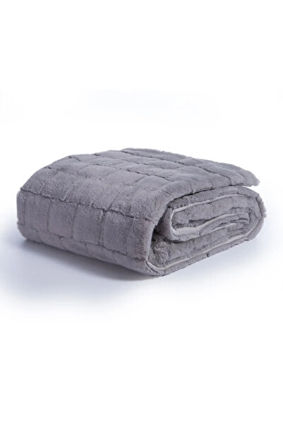 Nef Nef Homeware Rabbit Fur Barlow Blanket 140x190 Grey