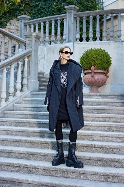 MissWhence 38501 Striped Detail Inflatable Jacket Black