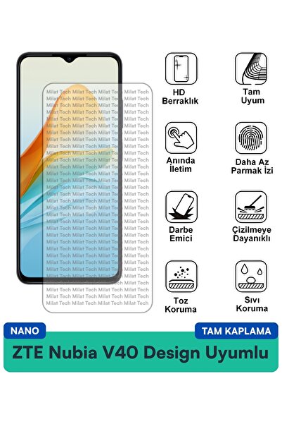 Milat Tech طبقة حماية للشاشة من ZTE Nubia V40 Design Nano مقاومة للخدوش والصدمات