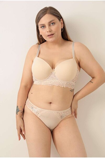 Kelebeklingerie Stone C Cup Unpadded Bra Set