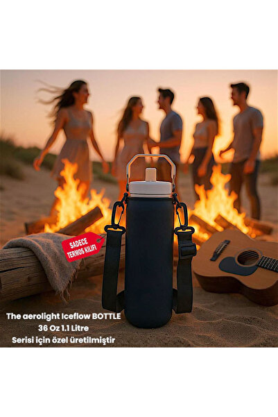 MELA 1.06 lt aerolight Iceflow BOTTLE 36 Oz neopren termos kılıfı ve Omuz Askısı