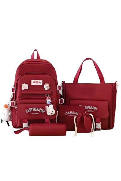 Arabst 5-piece school bag set with lunch bag, pendant, pencil case, handbag & coin purse, backpack for teen