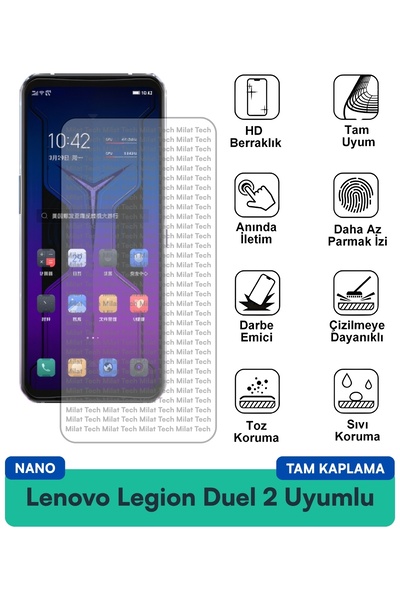 Milat Tech طبقة حماية للشاشة من Lenovo Legion Duel 2 Nano مقاومة للخدوش والصدمات