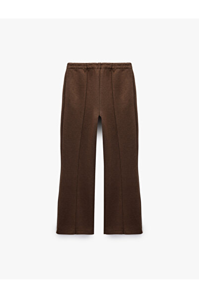Koton Ribbed Detailed Straight Leg Trousers