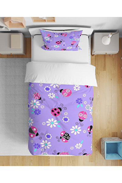 Home Ladybug Patterned 3D Digital Printed Single Duvet Cover Set Without Shee...