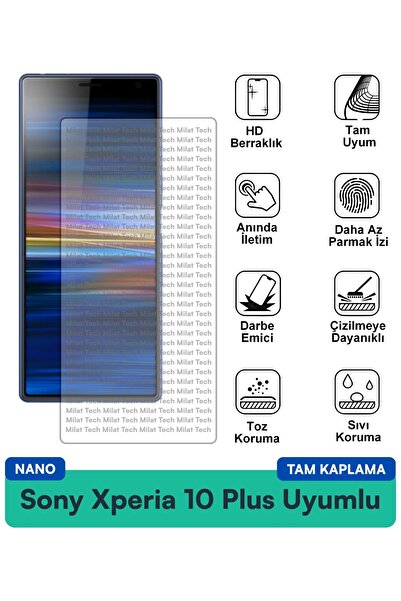 Milat Tech طبقة حماية شاشة نانو لهاتف سوني اكسبيريا 10 بلس مقاومة للخدوش والص...