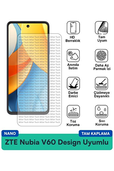 Milat Tech طبقة حماية للشاشة من ZTE Nubia V60 Design Nano مقاومة للخدوش والصدمات