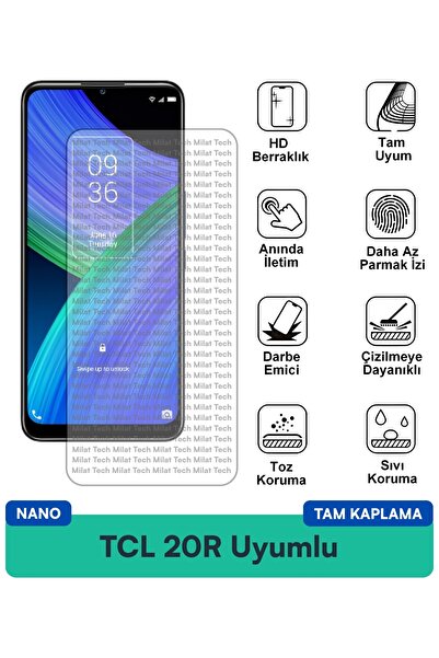 Milat Tech طبقة حماية شاشة TCL 20R نانو، طبقة نانو رقيقة ومرنة عالية الشفافية