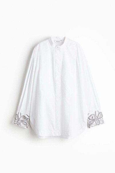 H&M Rhinestone-detail tuxedo shirt