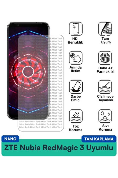 Milat Tech طبقة حماية للشاشة من ZTE Nubia RedMagic 3 Nano مقاومة للخدوش والصدمات