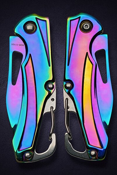 KeskinAdam41 Alaska SDR-1110X Mini Gökkuşağı Rainbow Çakı Paslanmaz Çelik Anahtarlık Çakı 15cm
